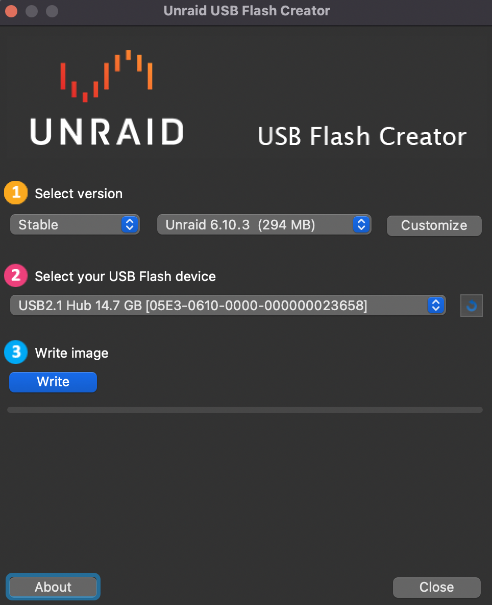 write unraid os